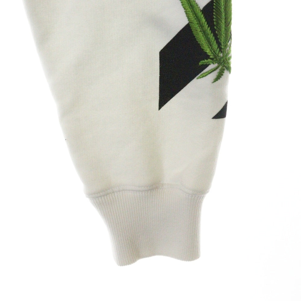 OFF-WHITE(オフホワイト) WEED ARROWS OVER HOODIE プリント スウェットプルオーバーパーカー ホワイト OMBB037S22FLE010