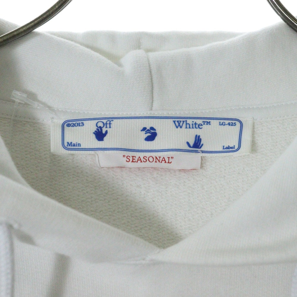 OFF-WHITE(オフホワイト) WEED ARROWS OVER HOODIE プリント スウェットプルオーバーパーカー ホワイト OMBB037S22FLE010