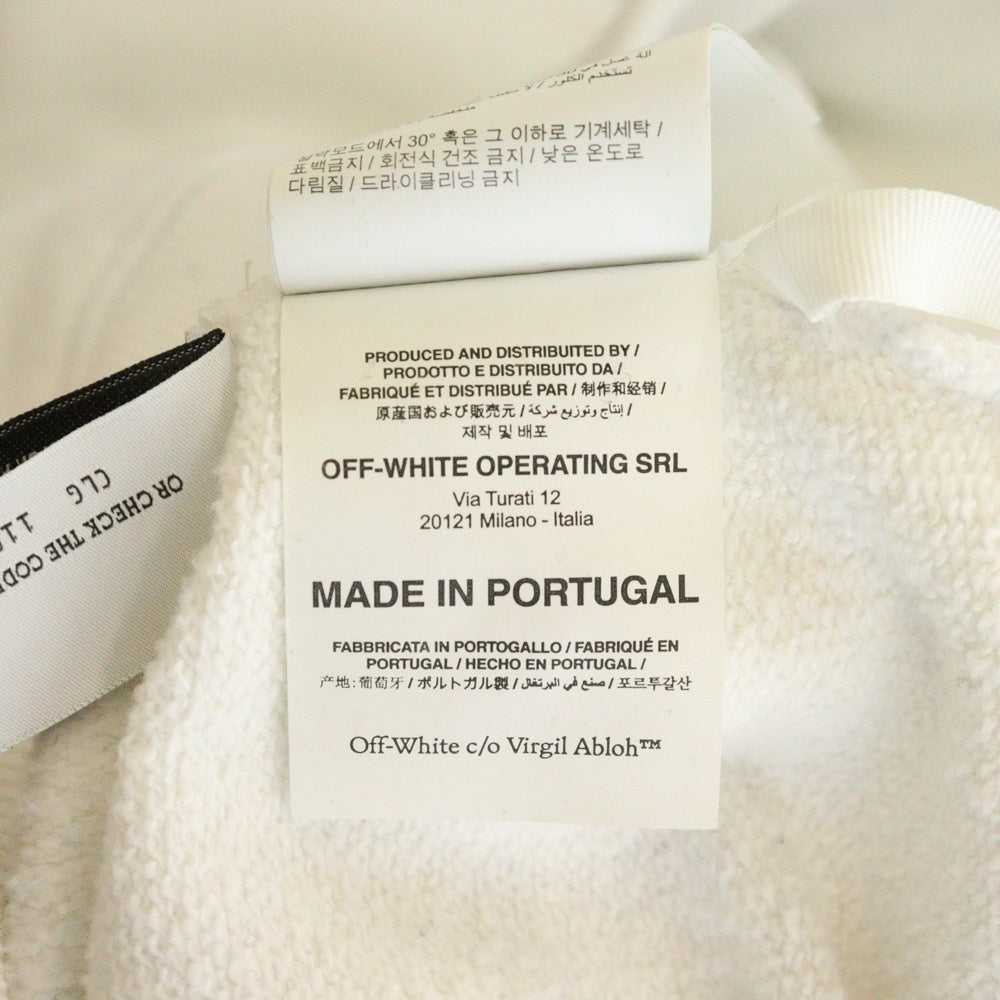 OFF-WHITE(オフホワイト) WEED ARROWS OVER HOODIE プリント スウェットプルオーバーパーカー ホワイト OMBB037S22FLE010
