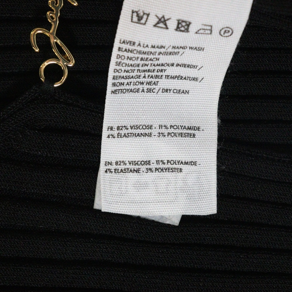 JACQUEMUS(ジャックムス) チャームロゴ クロップド丈 マイクロリブニットカーディガン ブラック レディース 213KN108-2190-990