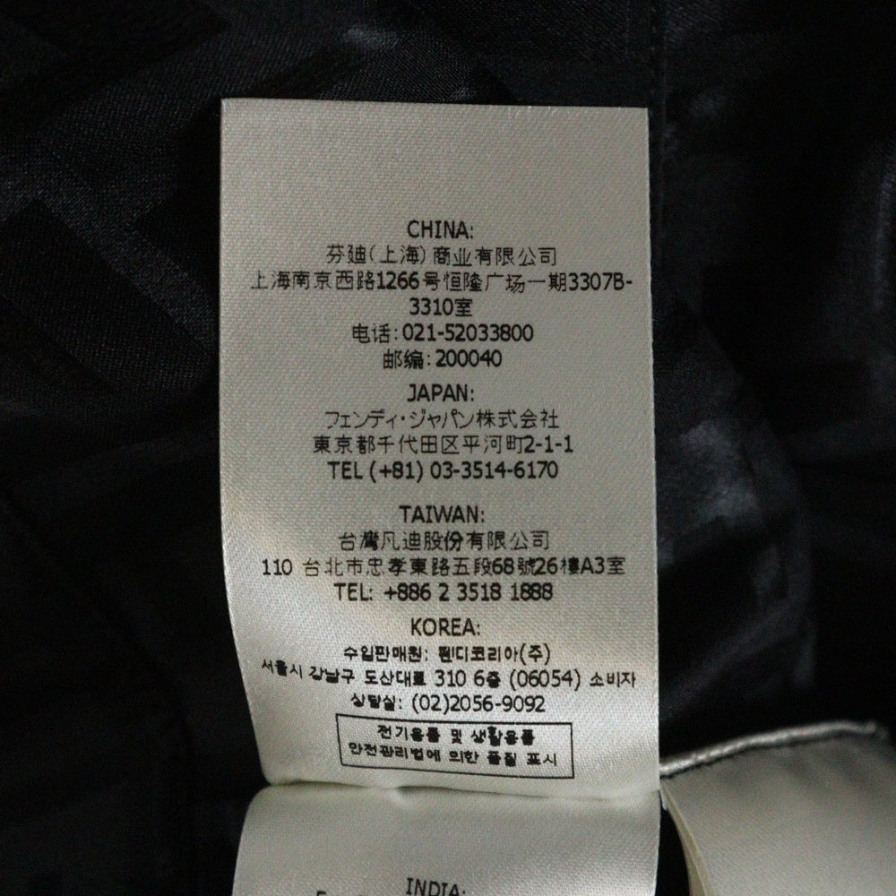 FENDI(フェンディ) クロップド丈 ズッカ柄 長袖シルクシャツ ブラック レディース FS7994 AJ0Z