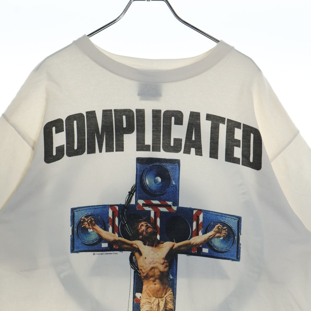 SAINT MICHAEL(セントマイケル) 23AW ×KAWAMURA KOSUKE KK/SS TEE 23AW 23AWCOMPLICATED カワムラ コウスケ コンプリート キリスト プリント ヴィンテージ加工 半袖Tシャツ SM-A23-0000-C18