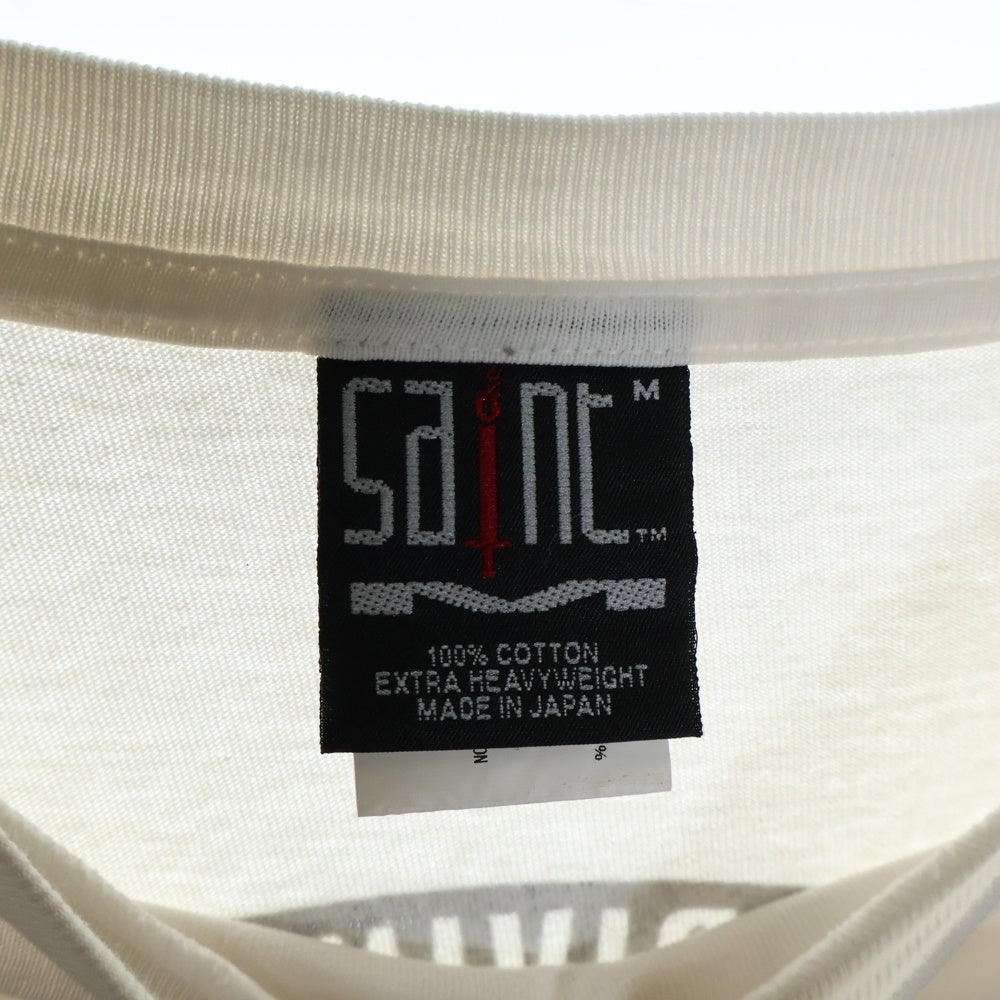 SAINT MICHAEL(セントマイケル) 23AW ×KAWAMURA KOSUKE KK/SS TEE 23AW 23AWCOMPLICATED カワムラ コウスケ コンプリート キリスト プリント ヴィンテージ加工 半袖Tシャツ SM-A23-0000-C18