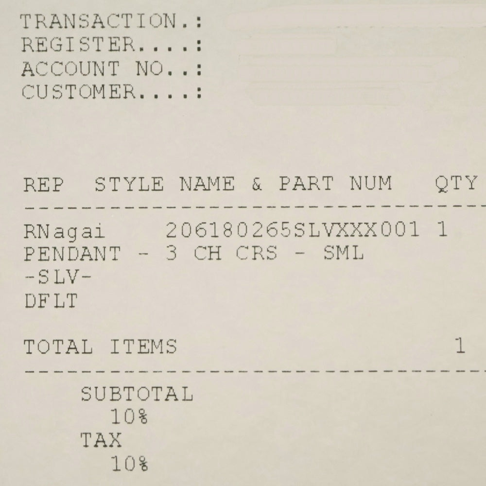 CHROME HEARTS(クロムハーツ) 3 CH CRS SML トリプルCHクロス スモール ペンダントトップ シルバー BCA201