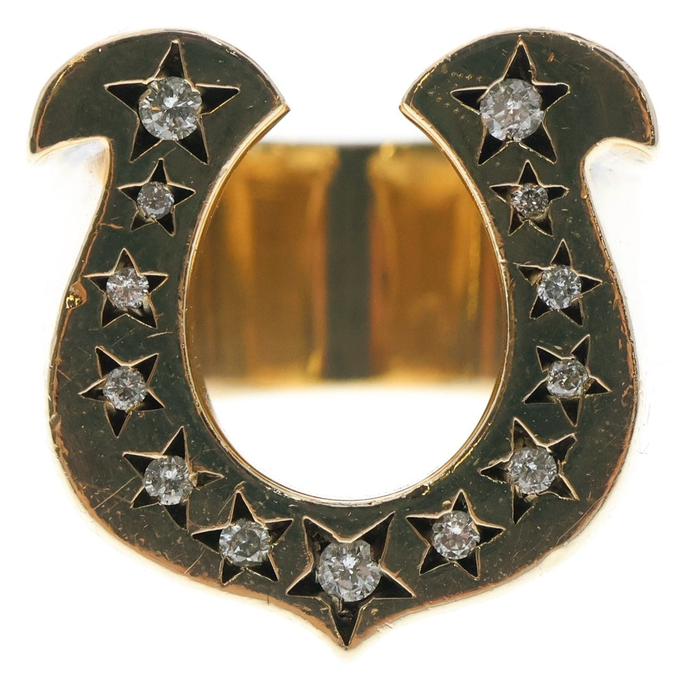 TENDERLOIN(テンダーロイン) T-H.SRING GOLD/STONE 8K ダイヤ ホースシューリング 指輪 ゴールド
