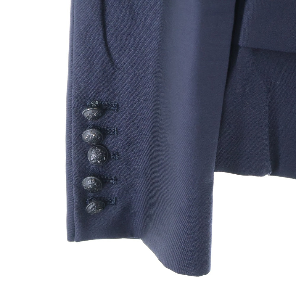 JOHN LAWRENCE SULLIVAN(ジョンローレンスサリバン) モヘアウール 真鍮ボタン スタンドカラー テーラードジャケット ネイビー