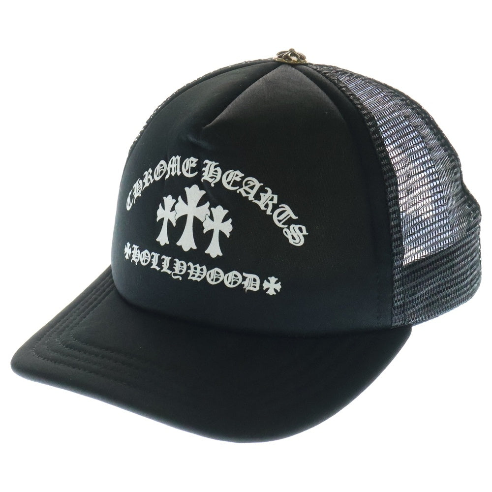 CHROME HEARTS(クロムハーツ) King Taco Trucker Cap キングタコ トラッカーキャップ クロスボールボタン メッシュ帽子 ブラック/ホワイト