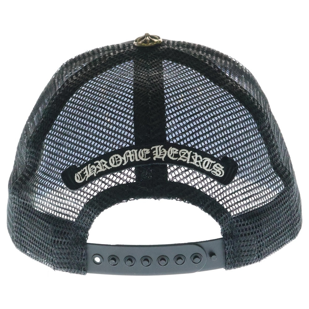 CHROME HEARTS(クロムハーツ) King Taco Trucker Cap キングタコ トラッカーキャップ クロスボールボタン メッシュ帽子 ブラック/ホワイト