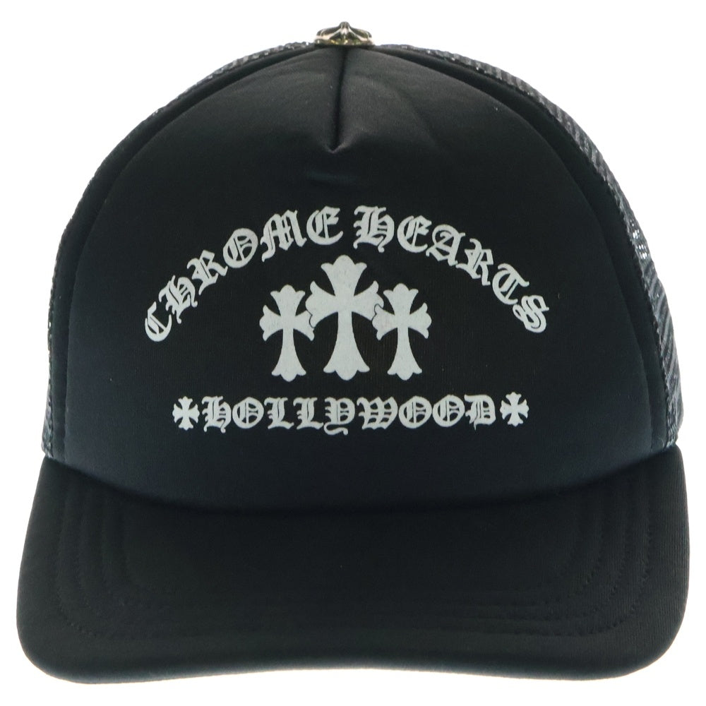 CHROME HEARTS(クロムハーツ) King Taco Trucker Cap キングタコ トラッカーキャップ クロスボールボタン メッシュ帽子 ブラック/ホワイト