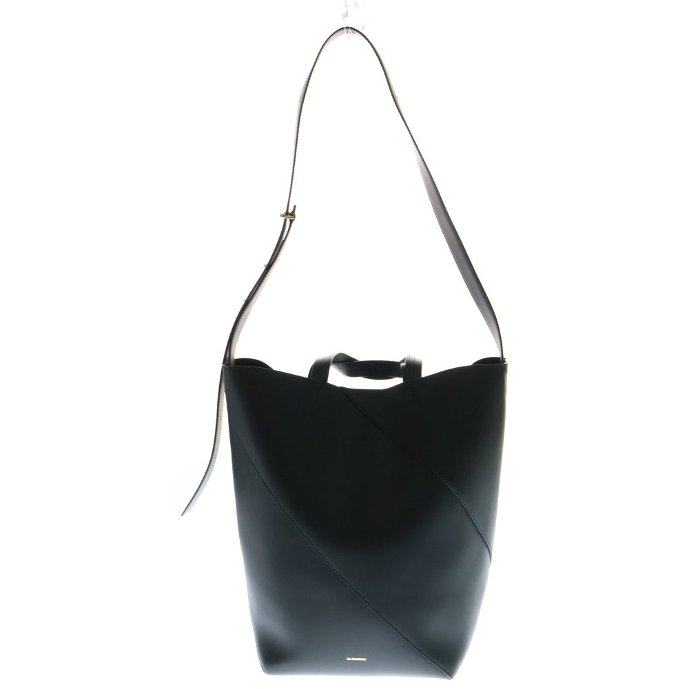 JIL SANDER(ジルサンダー) 25SS Vertigo ミディアム 2WAYレザーショルダーバッグ ハンドバッグ ブラック J08WD073