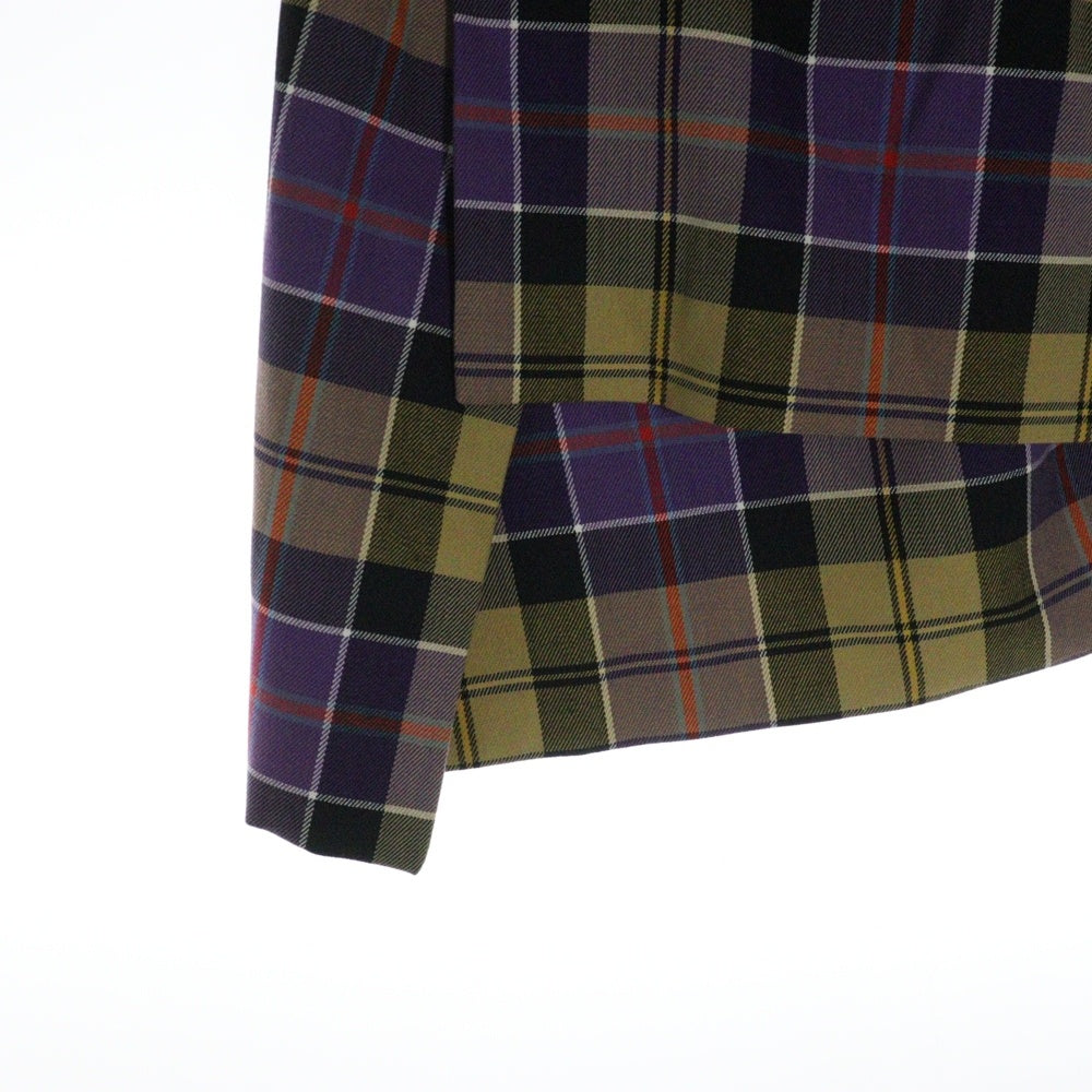 Vivienne Westwood(ヴィヴィアンウエストウッド) チェック柄 アシンメトリー ひざ丈スカート パープル 12-01-211004 レディース
