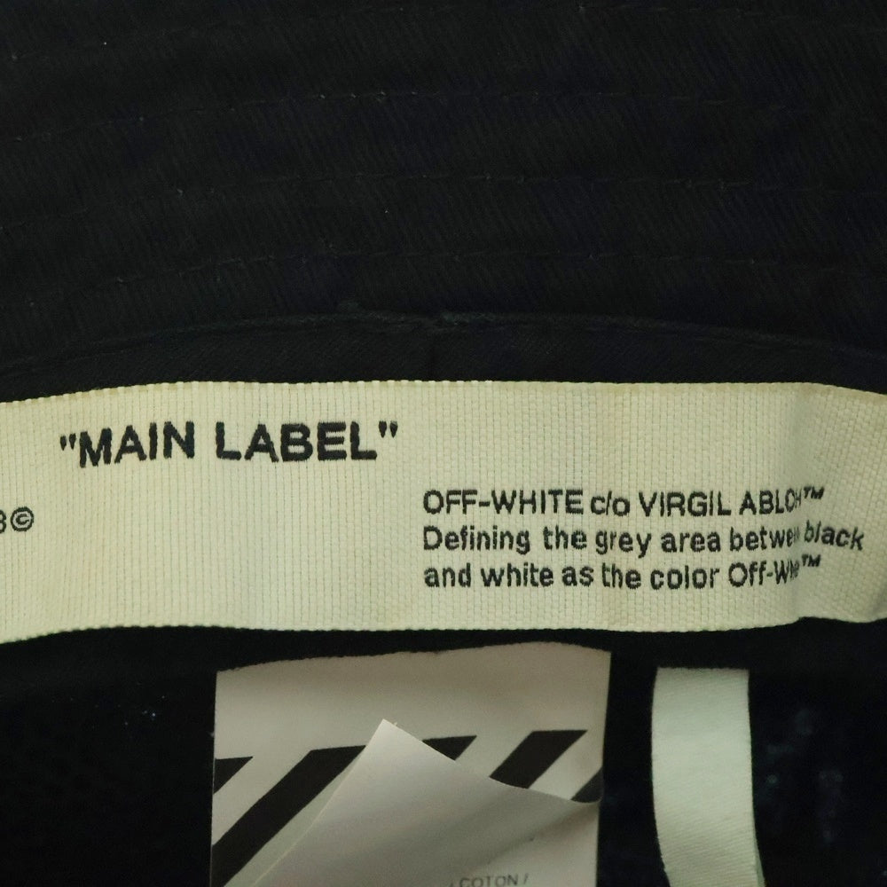 OFF-WHITE(オフホワイト) ワンポイント刺繍 バケットハット 帽子 ブラック OMLA010R20400020