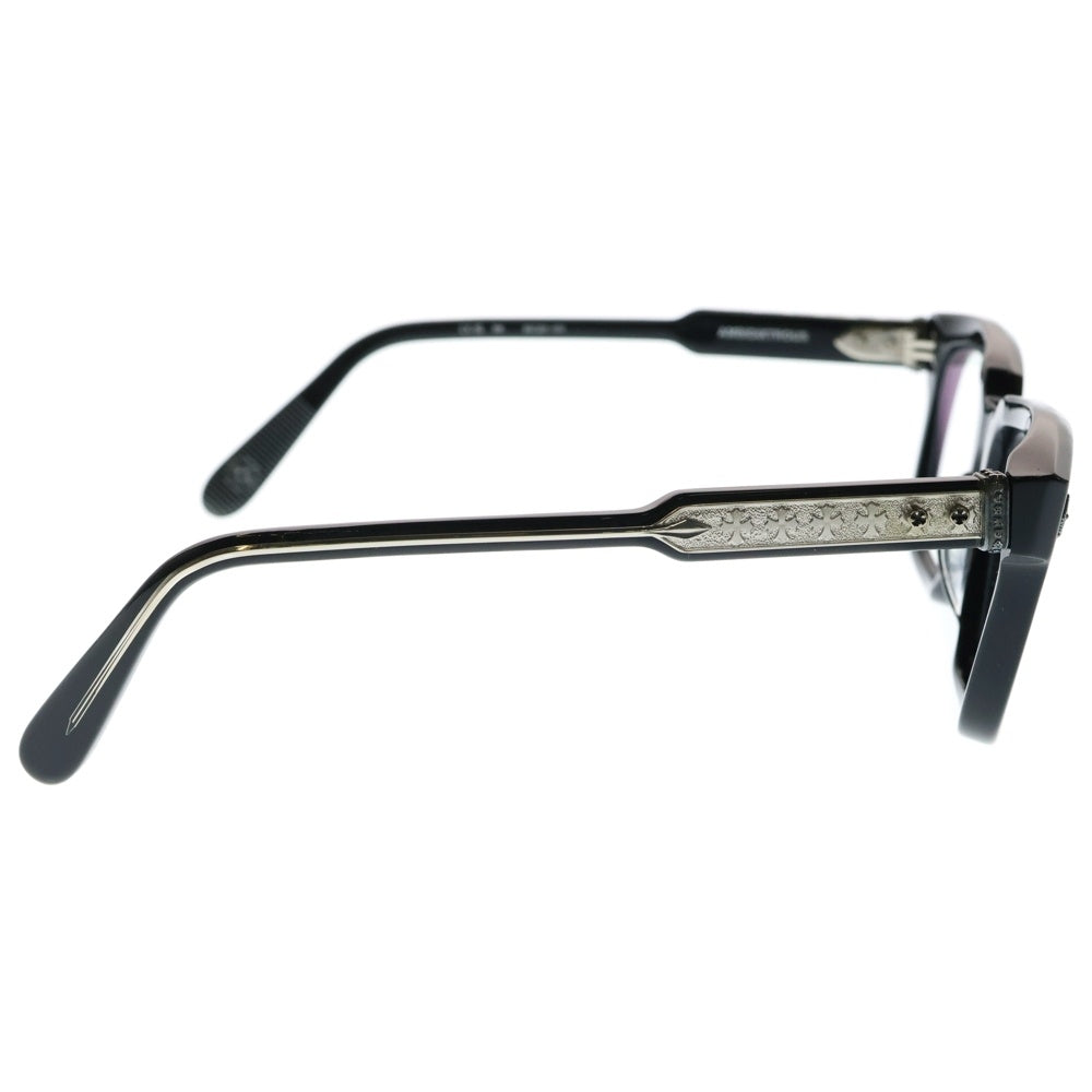 CHROME HEARTS(クロムハーツ) AMBIDIXTROUS CHプラステンプルスクエアフレーム眼鏡 ブラック/シルバー