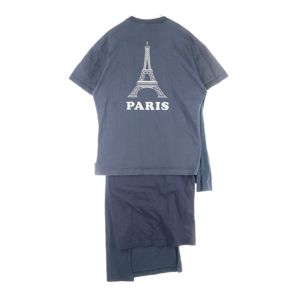 VETEMENTS(ヴェトモン) 17AW BLACK PRINTED COTTON LAYER T-SHIRT DRESS 再構築レイヤードTシャツワンピースWAH18DR10 ブラック レディース
