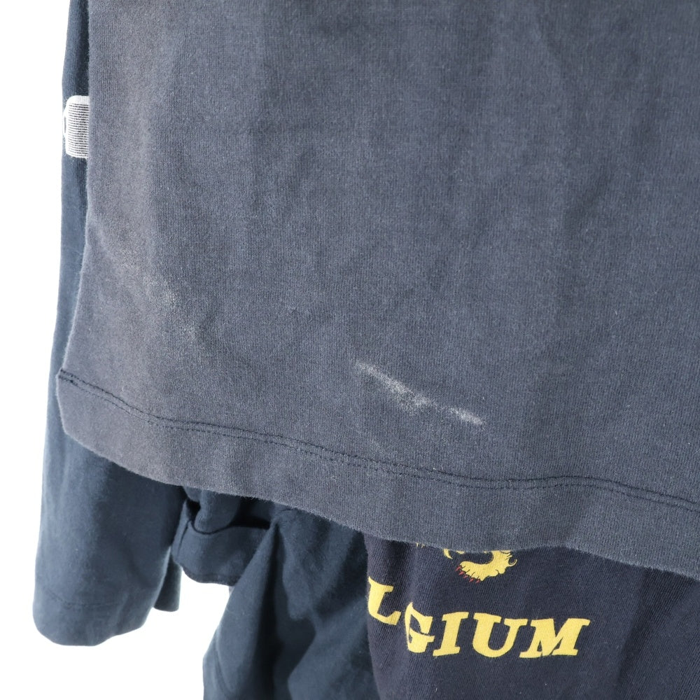 VETEMENTS(ヴェトモン) 17AW BLACK PRINTED COTTON LAYER T-SHIRT DRESS 再構築レイヤードTシャツワンピースWAH18DR10 ブラック レディース