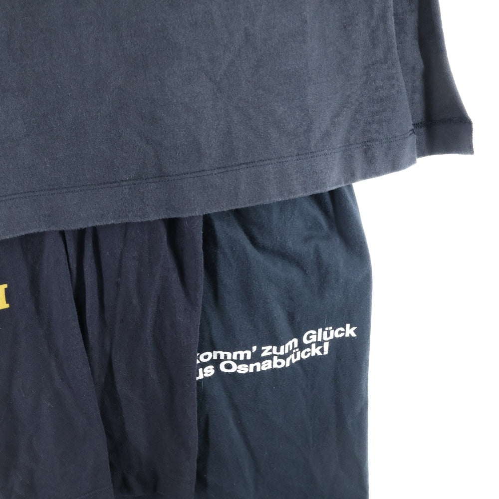 VETEMENTS(ヴェトモン) 17AW BLACK PRINTED COTTON LAYER T-SHIRT DRESS 再構築レイヤードTシャツワンピースWAH18DR10 ブラック レディース
