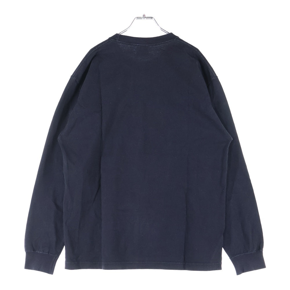THE NORTH FACE(ザノースフェイス) Nuptse Cotton Tee NT82135 ロゴ刺繍 クルーネック ロングスリーブ ヌプシ コットン 長袖Tシャツ カットソー ブラック