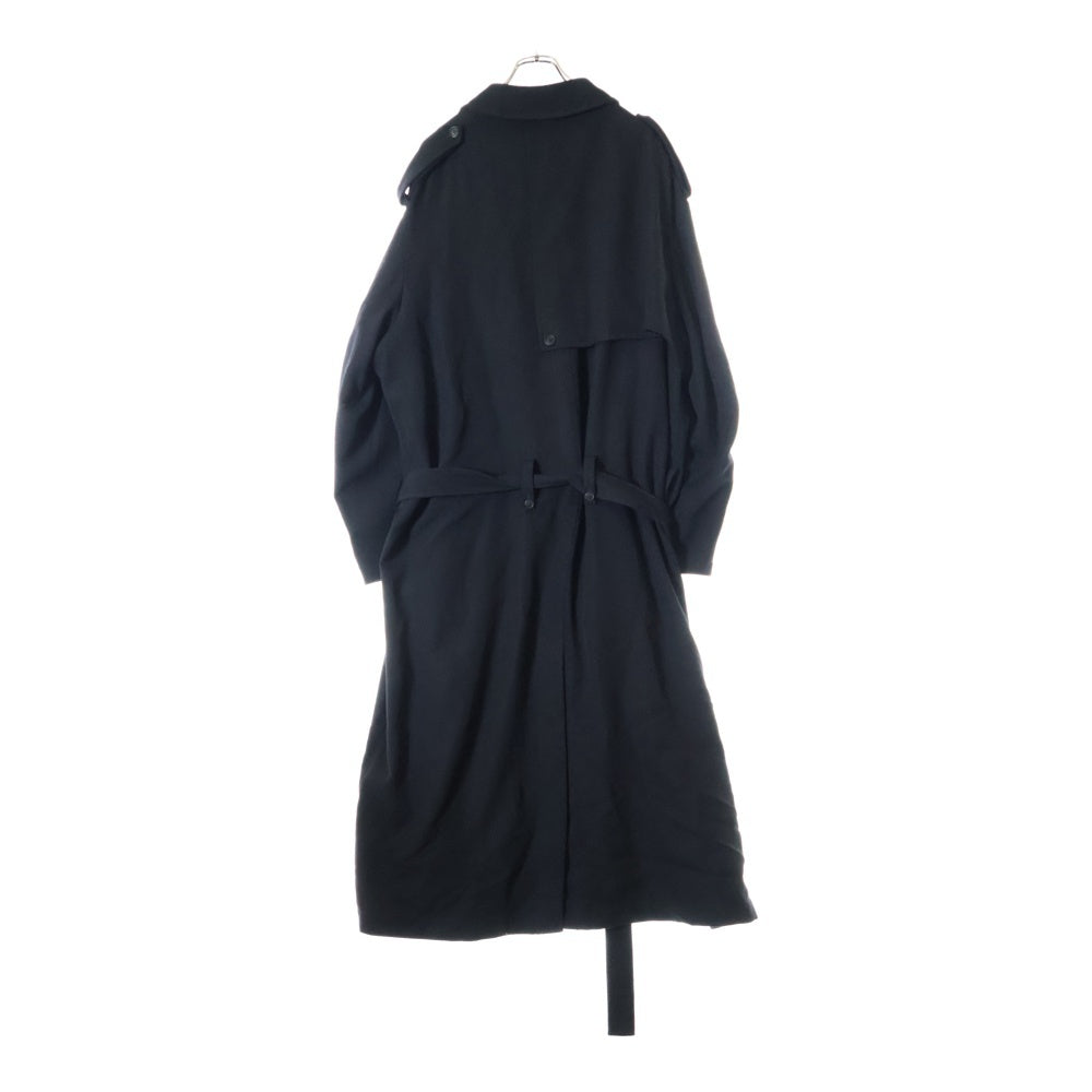Yohji Yamamoto POUR HOMME(ヨウジヤマモト プールオム) 23AW ARMY GABARDINE TRENCH COAT HJ-C09-120 アーミーギャバジン トレンチロングコート ブラック