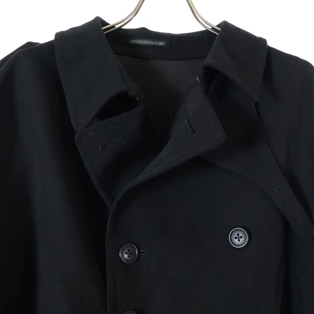 Yohji Yamamoto POUR HOMME(ヨウジヤマモト プールオム) 23AW ARMY GABARDINE TRENCH COAT HJ-C09-120 アーミーギャバジン トレンチロングコート ブラック