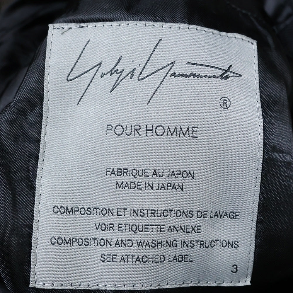 Yohji Yamamoto POUR HOMME(ヨウジヤマモト プールオム) 23AW ARMY GABARDINE TRENCH COAT HJ-C09-120 アーミーギャバジン トレンチロングコート ブラック
