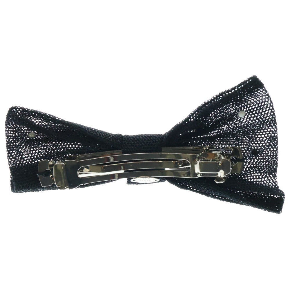 CHANEL(シャネル) バレッタ ヘアクリップ リボン メッシュ ブラック レディース