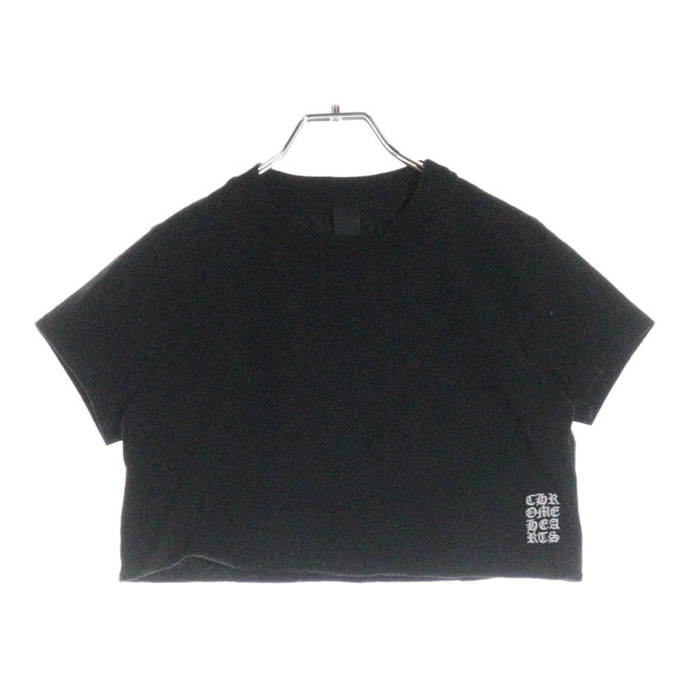 CHROME HEARTS(クロムハーツ) Y NOT 英字スモールCHクロス刺繍ショート丈半袖Tシャツ レディース ブラック