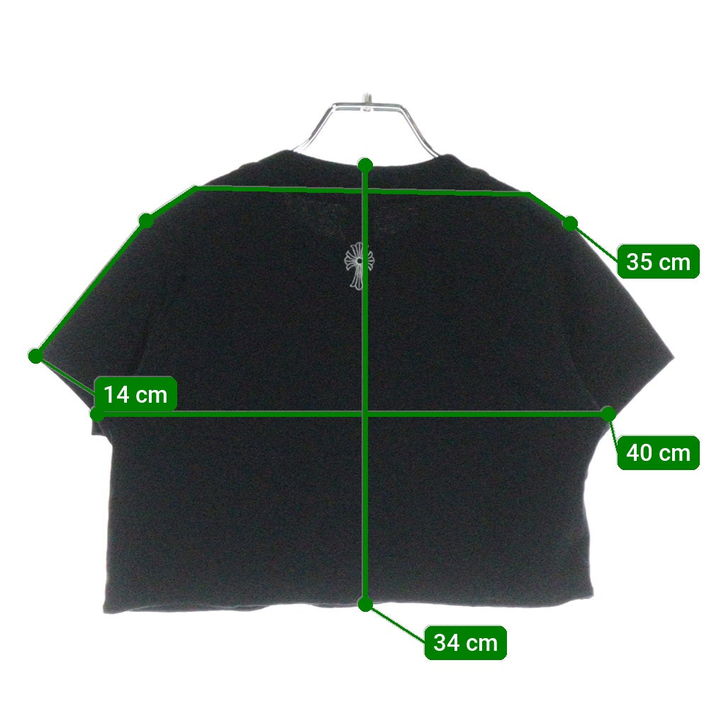 CHROME HEARTS(クロムハーツ) Y NOT 英字スモールCHクロス刺繍ショート丈半袖Tシャツ レディース ブラック
