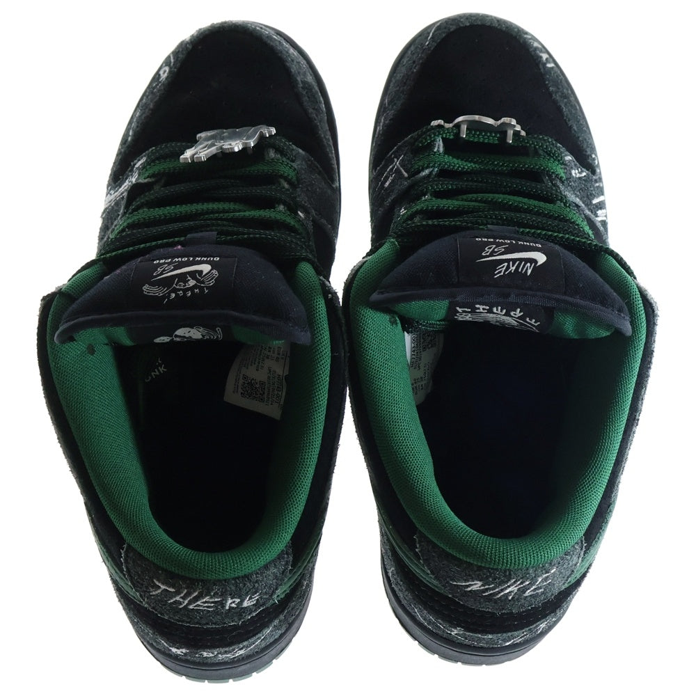 NIKE SB(ナイキエスビー) ×THERE SKATEBOARDS DUNK LOW PRO ANTHRACITE AND GORGE GREEN HF7743-001 SB ダンク ローカットスニーカー プロ アンスラサイト アンド ゴージグリーン