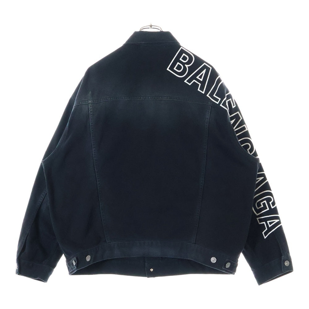 BALENCIAGA(バレンシアガ) 23AW アームロゴ刺繍 デニムジャケット ブラック 767949