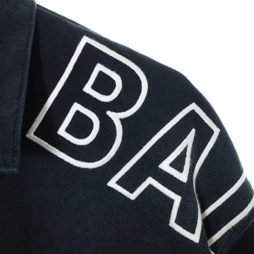 BALENCIAGA(バレンシアガ) 23AW アームロゴ刺繍 デニムジャケット ブラック 767949