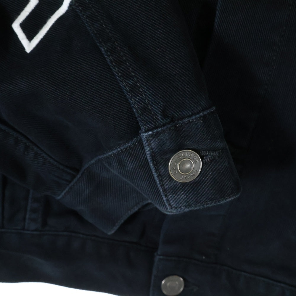 BALENCIAGA(バレンシアガ) 23AW アームロゴ刺繍 デニムジャケット ブラック 767949