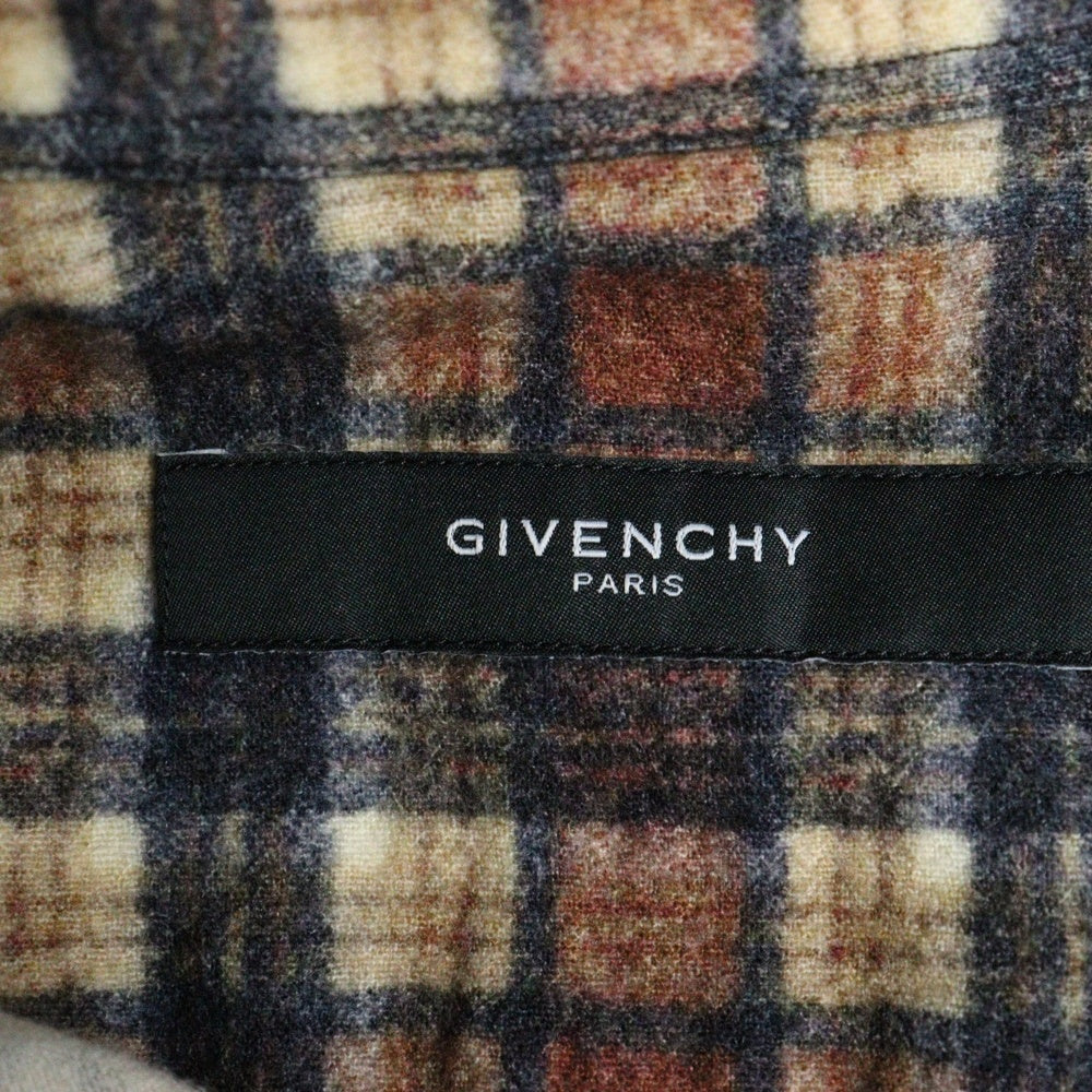 GIVENCHY(ジバンシィ) ウール チェック柄 長袖シャツ ブラウン