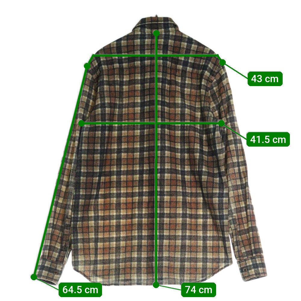 GIVENCHY(ジバンシィ) ウール チェック柄 長袖シャツ ブラウン