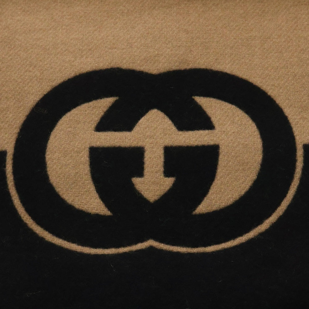 GUCCI(グッチ) インターロッキングG ウールマフラー ブラウン 715497