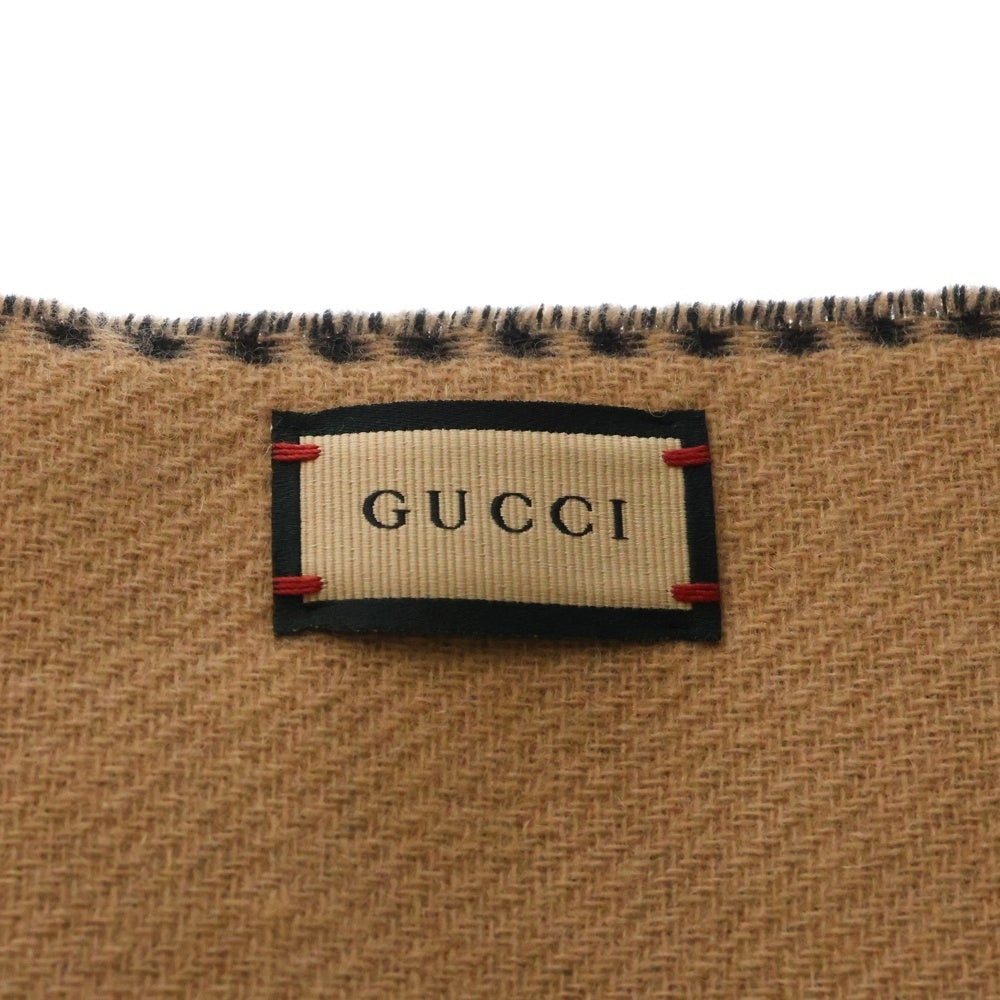 GUCCI(グッチ) インターロッキングG ウールマフラー ブラウン 715497