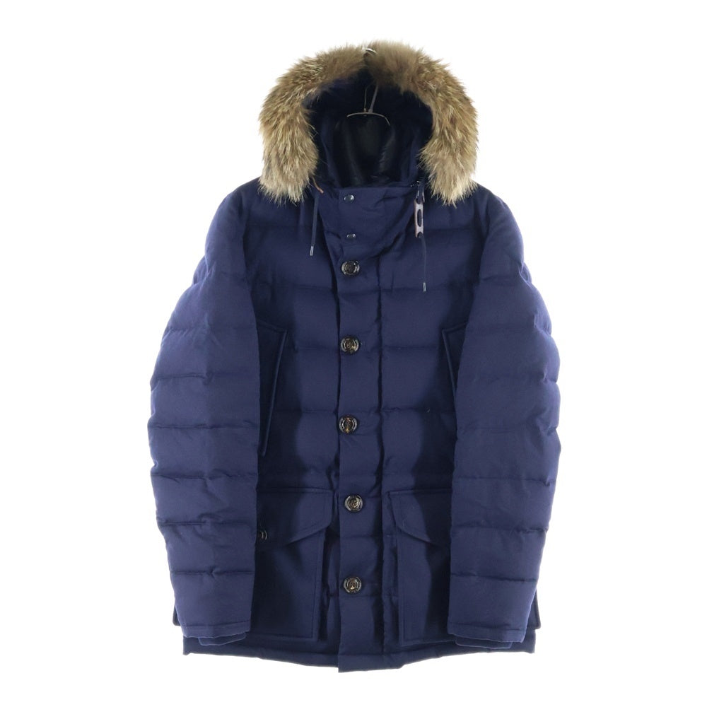 MONCLER(モンクレール) RETHEL レセル コヨーテファーフード付 ウール ダウンジャケット コート ネイビー 320914193820
