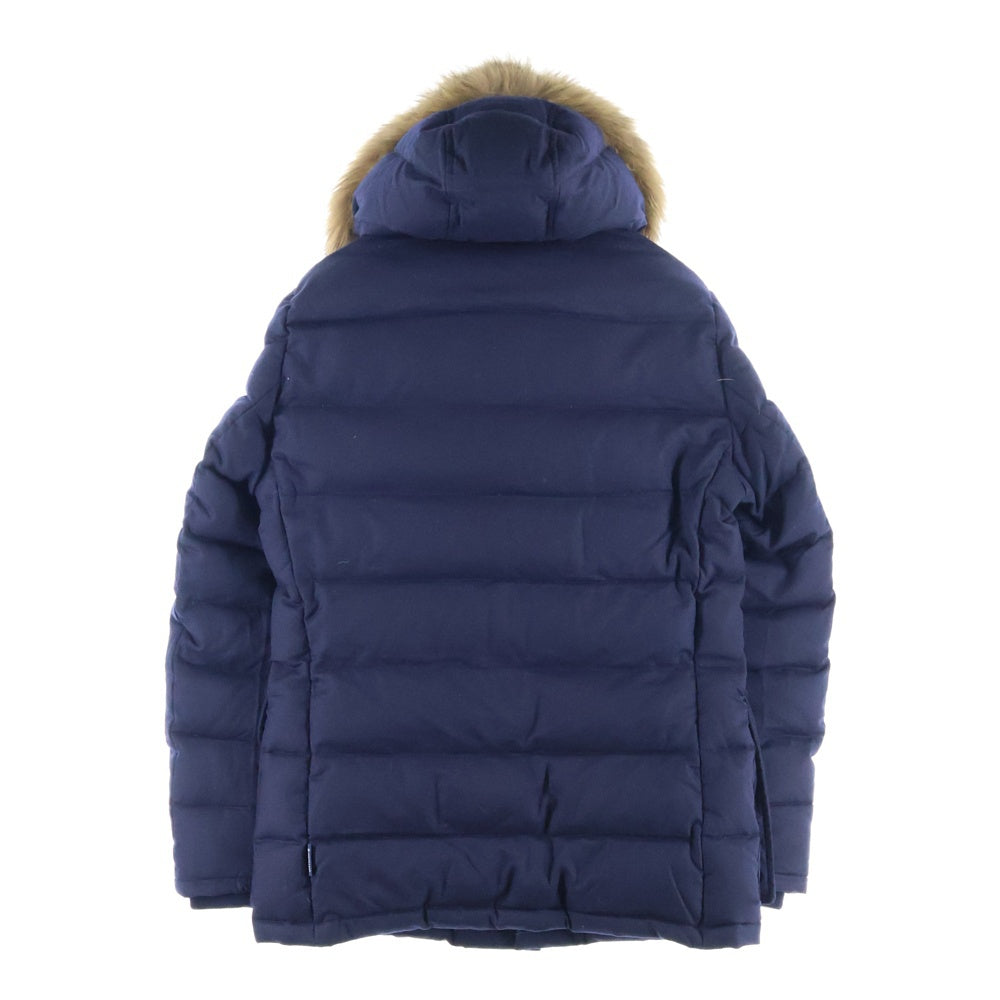 MONCLER(モンクレール) RETHEL レセル コヨーテファーフード付 ウール ダウンジャケット コート ネイビー 320914193820