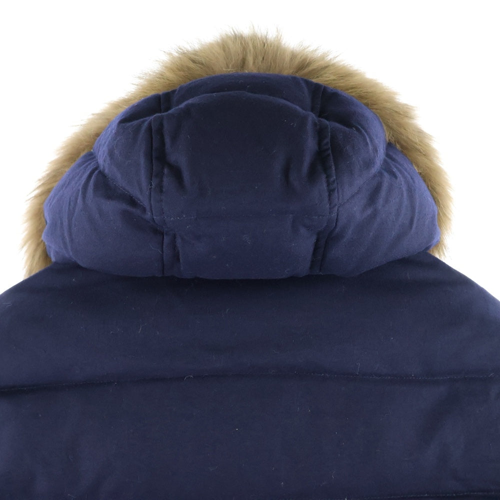 MONCLER(モンクレール) RETHEL レセル コヨーテファーフード付 ウール ダウンジャケット コート ネイビー 320914193820