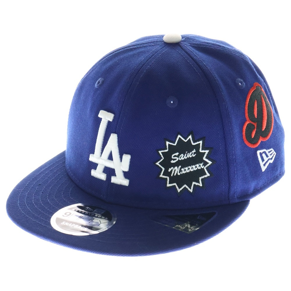 SAINT MICHAEL(セントマイケル) 25SS ×NEW ERA ニューエラ 刺繍デザイン ベースボールキャップ 帽子 ブルー SM-HR8-0000-C46