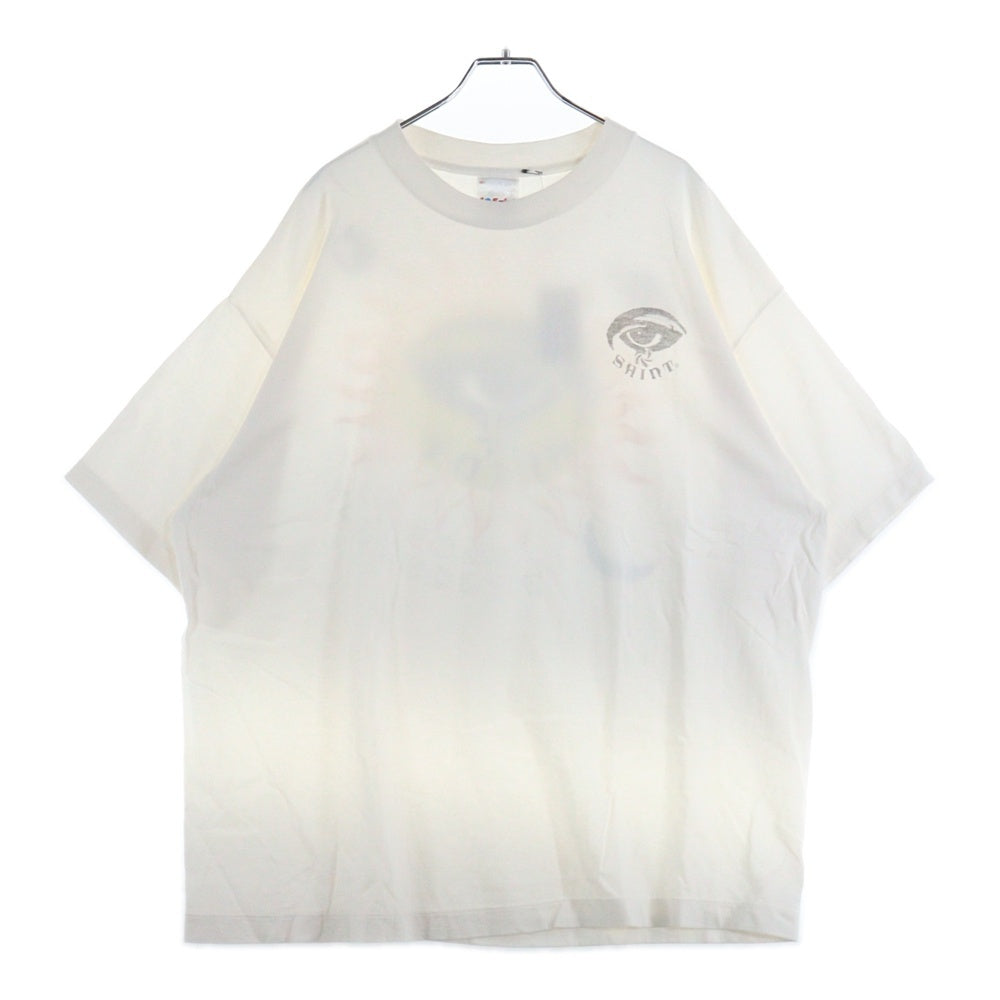 SAINT MICHAEL(セントマイケル) SS TEE - EYE- SM-HR1-0000-021 ヴィンテージ加工アイプリント クルーネック半袖Tシャツ ホワイト