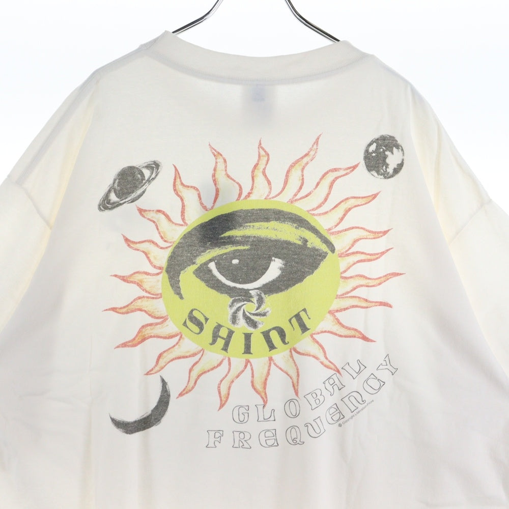 SAINT MICHAEL(セントマイケル) SS TEE - EYE- SM-HR1-0000-021 ヴィンテージ加工アイプリント クルーネック半袖Tシャツ ホワイト