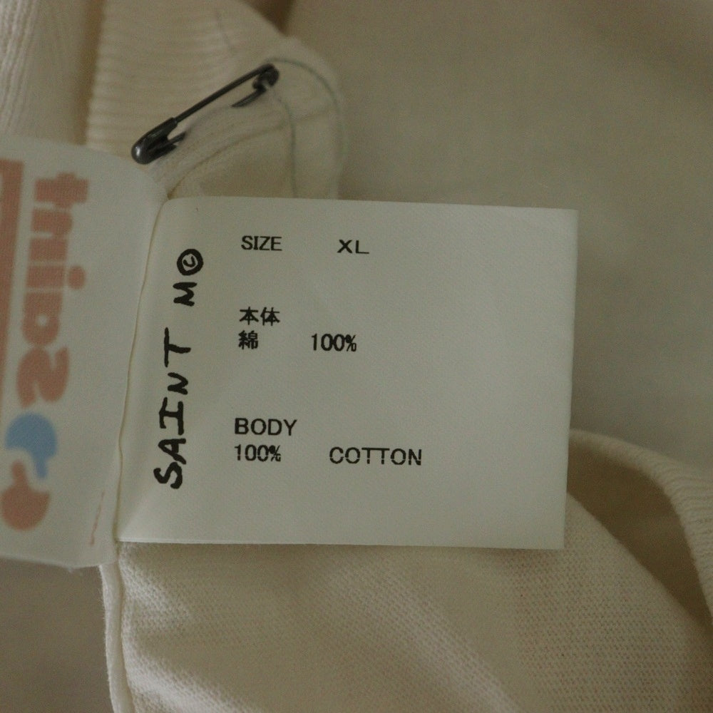 SAINT MICHAEL(セントマイケル) SS TEE - EYE- SM-HR1-0000-021 ヴィンテージ加工アイプリント クルーネック半袖Tシャツ ホワイト