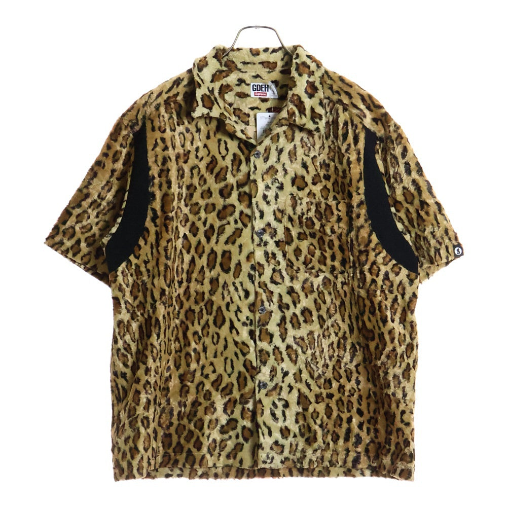 SUPREME(シュプリーム) 25SS×GOODENOUGH Crushed Rayon S/S レオパード総柄 半袖シャツ ブラウン