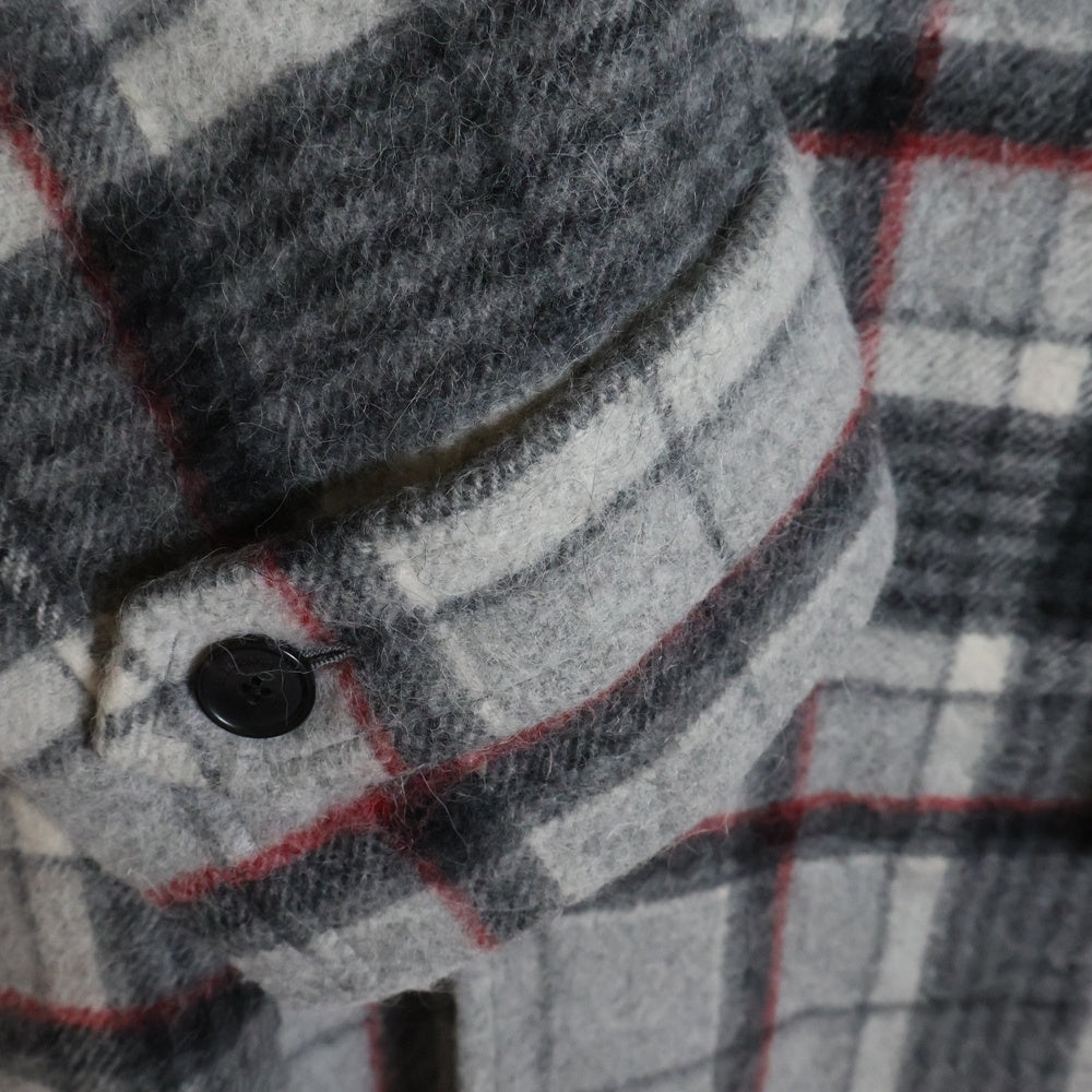 BALENCIAGA(バレンシアガ) 18AW タータンチェックアルパカウールロングート 534050 TBU11 グレー