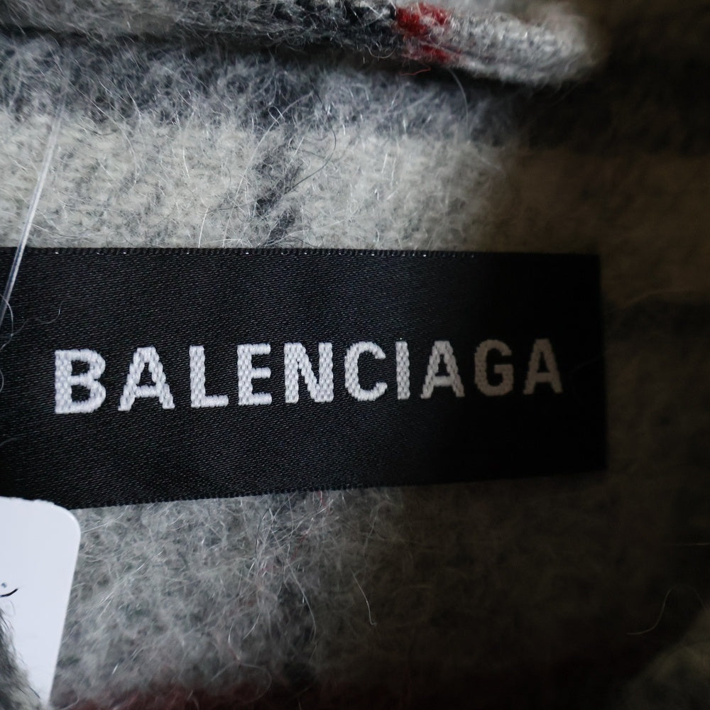 BALENCIAGA(バレンシアガ) 18AW タータンチェックアルパカウールロングート 534050 TBU11 グレー