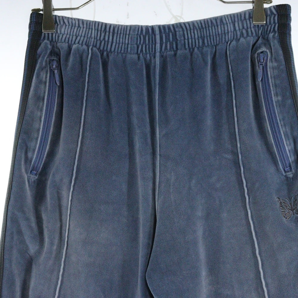 Needles(ニードルス) NARROW TRACK PANTS サイドライン ベロアトラックパンツ スウェットパンツ ブルー NS253