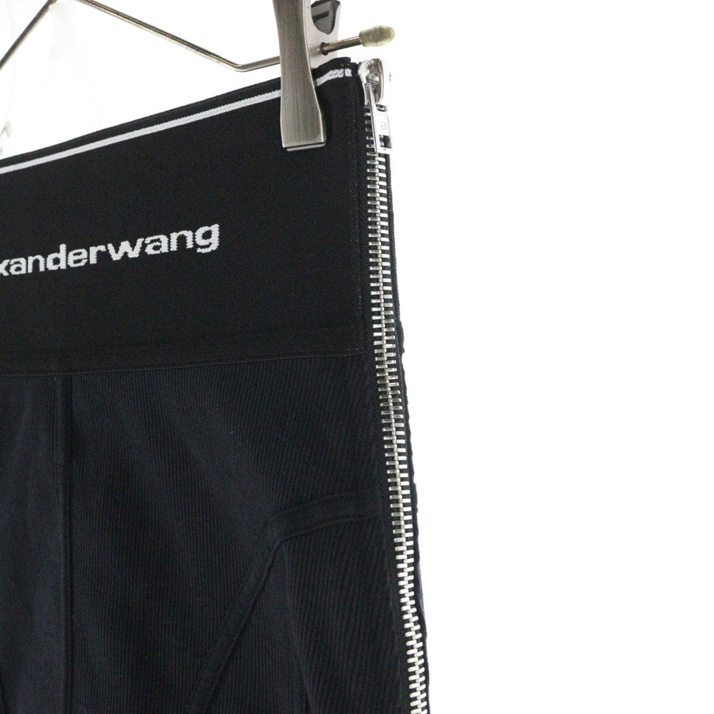 ALEXANDER WANG(アレキサンダーワン) ロゴプリント エラスティック ミニスカート ブラック 1CC2215180 レディース