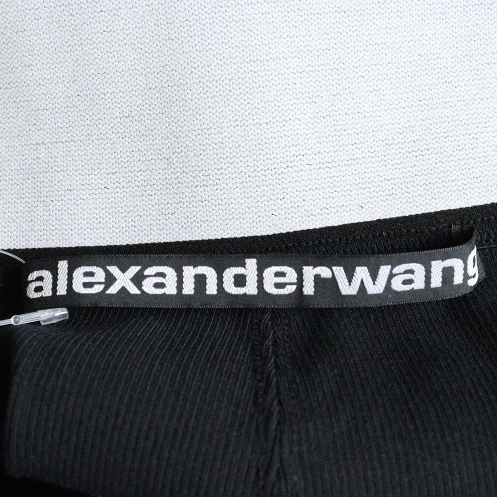 ALEXANDER WANG(アレキサンダーワン) ロゴプリント エラスティック ミニスカート ブラック 1CC2215180 レディース