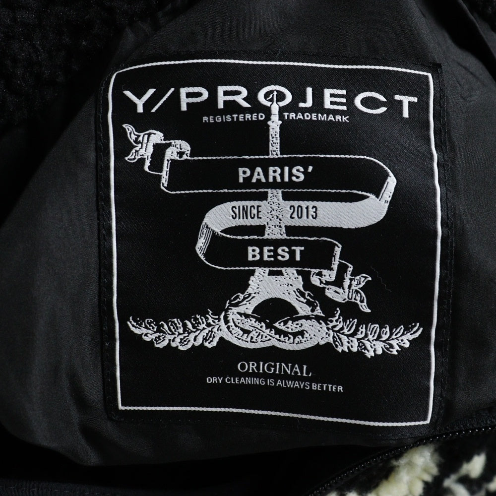 Y/PROJECT(ワイプロジェクト) 23AW Paris Best Jacquard Fleece Jacket パリベストジャガードフリースジャケット ブラック