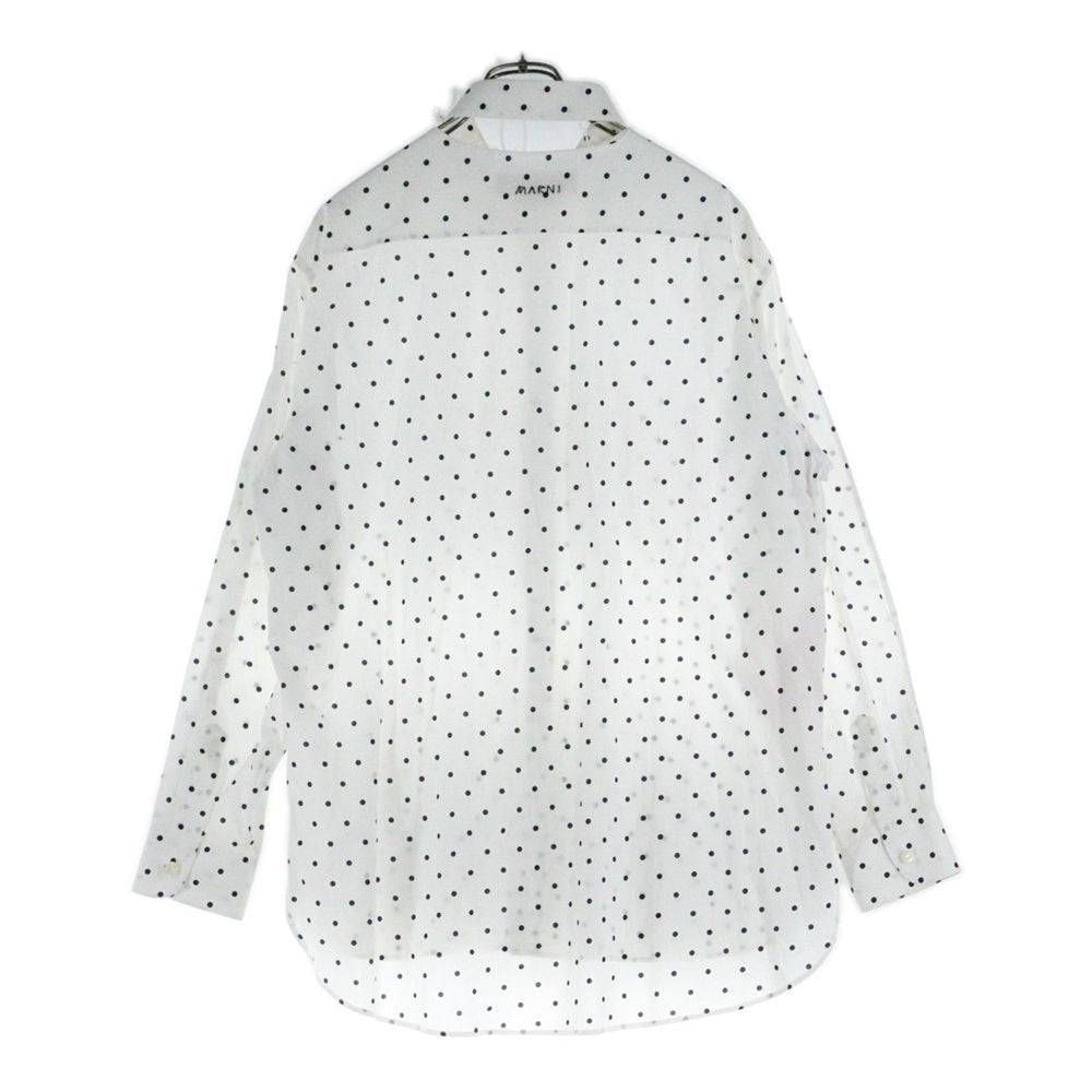 MARNI(マルニ) POLKA DOT PRINT POPLIN SHIRT CUMU0283SY ポルカドット プリント ロングスリーブ長袖シャツ ホワイト